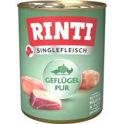 12x800g aves Puro Singlefleisch RINTI comida húmida para cães
