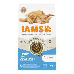 7.5kg Advanced Nutrition Grain Free com peixe do mar IAMS ração gatos