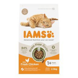 2.5kg Advanced Nutrition Grain Free com frango IAMS ração para gatos