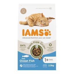 2x2.5kg Advanced Nutrition Grain Free com peixe do mar IAMS ração gato