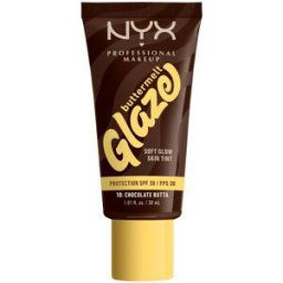 NYX Professional Makeup Buttermelt Glaze Soft Glow Skin Tint SPF30 Base Líquida Tons Moduláveis 30mL 10 Chocolate Butta SPF30