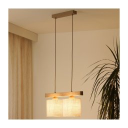 Brilagi - Candeeiro suspenso FOREST 2xE27/15W/230V pinho/castanho/creme