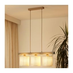 Brilagi - Candeeiro suspenso FOREST 3xE27/15W/230V pinho/castanho/creme