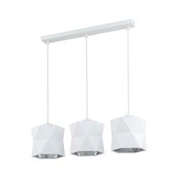 Candelabro suspenso SIRO 3xE27/15W/230V branco/prateado