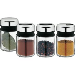 WMF - Conjunto de frascos para especiarias 4 unid. DEPOT 9,5 cm aço inoxidável