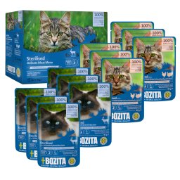 12x85g misto Pedaços em molho Sterilised Bozita comida húmida para gatos
