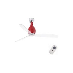 FARO 32029 - Ventilador de teto MINI ETERFAN vermelho/transparente pr. 128 cm +