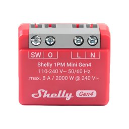 Shelly 1PM Mini Gen4 Módulo interruptor 8A WiFi Zigbee Bluetooth Matter com medição de energia