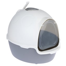 TIAKI Cinder caixa de areia fechada para gatos cinzento escuro / branco