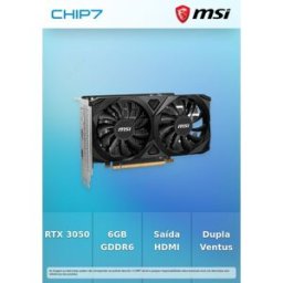 Placa Gráfica MSI GEFORCE RTX 3050 6GB OC VENTUS 2X E
