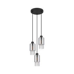 Globo 15799-3H - Candeeiro suspenso BACKEY 3xE27/40W/230V diâmetro 25 cm preto
