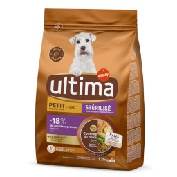 1,35kg Mini Sterilised Frango Ultima Dog alimento seco para cães