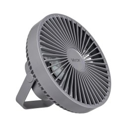 Ventoinha de mesa LED com iluminação LED/2W/5V USB 2400 mAh cinzento