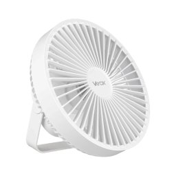 Ventilador de mesa recarregável LED 2W 5V USB 2400mAh branco