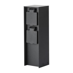 Brilagi - Coluna de tomadas para exterior PILLAR 2Z SCHUKO 230 V IP44 preta