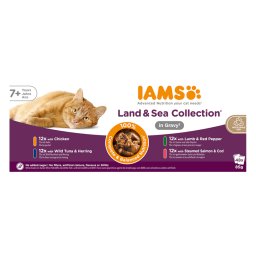 48x85g pack misto 2 Senior misto terra e mar IAMS Delights gatos