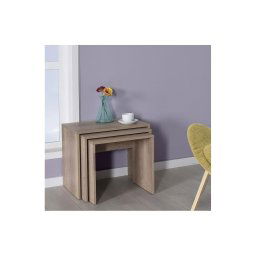 CONJUNTO 3x Mesa de centro castanho