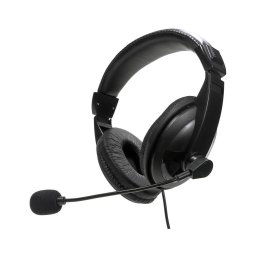 Fones de ouvido USB com microfone, cor preta