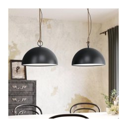 Eglo 78444 - Candeeiro suspenso HODSOLL 2xE27/40W/230V preto/castanho
