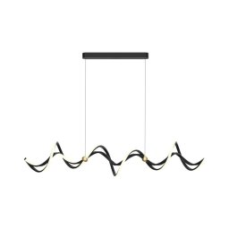 Candeeiro suspenso LED COLIA LED/55W/230V preto/dourado