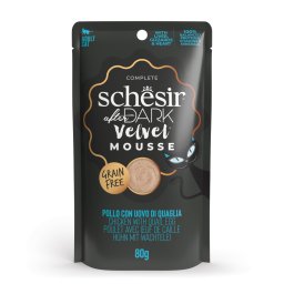 12x80g frango ovo After Dark Velvet Mousse Schesir comida húmida gatos