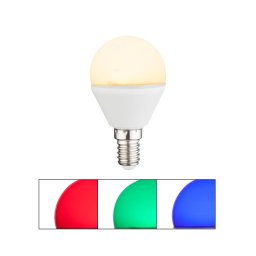 Candeeiro LED RGBW com regulação ILLU E14/4,9W/230V 2700K + CR - Globo 106750K