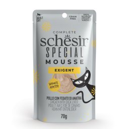 12x70g Frango com fígado de pato Special Exigent Schesir saquetas gato