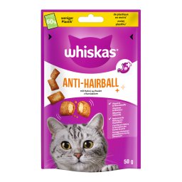 50g Anti-Hairball Whiskas snacks gatos
