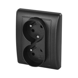 Tomada doméstica dupla 250V/16A antracite