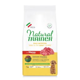 7kg Adult Small & Toy vaca Natural Trainer ração para cães