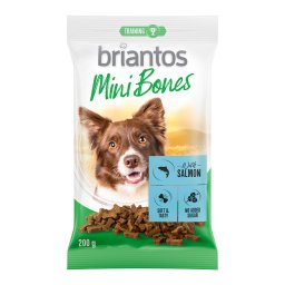 2x200g salmão Mini Bones Briantos snacks para cães