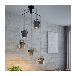 Eglo 39856 - Lustre de tecto sobreposto HILCOTT 5xE27/40W/230V