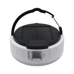 Lâmpada solar LED 2W 2V 6500K IPX4 2400mAh com powerbank preta