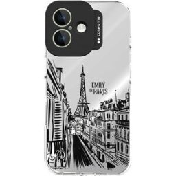 Puro Capa TPU Case and Me Emily in Paris para iPhone 16 - Prateado Espelhado Torre Eiffel