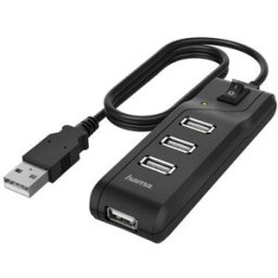 Hama HUB USB 2.0 4 Portas c/ On/Off Preto (200118)