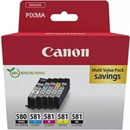 Canon Pack de Tinteiros PGI-580/CLI-581 - PGBK/C/M/Y/BK