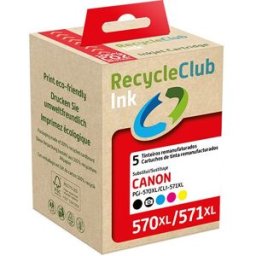 Recycleclub Tinteiro Canon 570 XL 571 XL - 5 Uni.