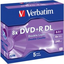 Verbatim DVD+R DL (Double Layer) 8.5GB - Cx 5 Unidades