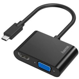 Hama Adaptador USB-C - VGA / HDMI Ultra-HD 4K Preto