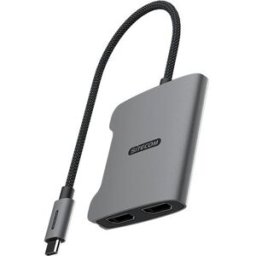 SiteCom Adaptador AD-1017 USB-C para HDMI duplo - Cinzento