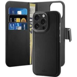 Puro Capa em Pele para Apple iPhone 16 Pro Max - Preto