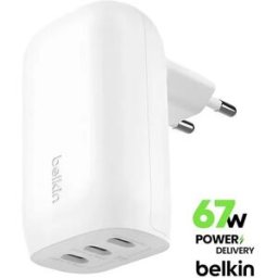 Belkin Carregador BoostCharge 3x USB-C 67W - Branco