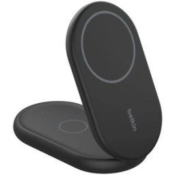 Belkin Base de Carregamento Wireless Magnético Dual BoostCharge Qi2 15W WIZ028vfBK - Preto