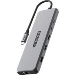 SiteCom Adaptador USB-C 10 em 1 CN-7001 - Cinzento
