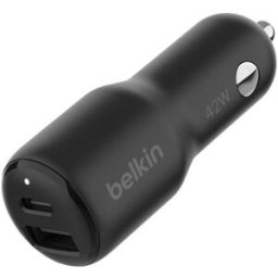 Belkin Carregador de Isqueiro BoostCharge Dual USB + USB-C - Preto