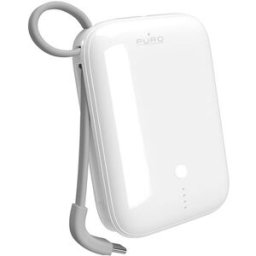 Puro Powerbank + Cabo USB-C Integrado Power Link 10 Plus 10000mAh 20W - Branco