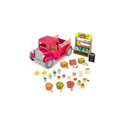 Li'l Woodzeez - Conjunto de brinquedos camião do agricultor com banca de comida 3xAAA