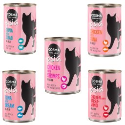 24x400g Pack misto II Cosma Thai em gelatina para gatos