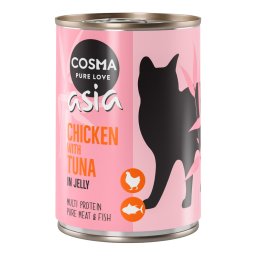 12x400g frango atum gelatina Cosma Thai Comida húmida gato