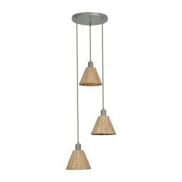 Ledvance - Candeeiro suspenso DECOR RAFFIA 3xE27/15W/230V bastão de ráfia